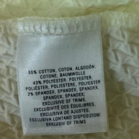 Anthropologie Georgia White Textured Pleated Puff Sleeve Peplum Blouse Top Sz S - Picture 4 of 4